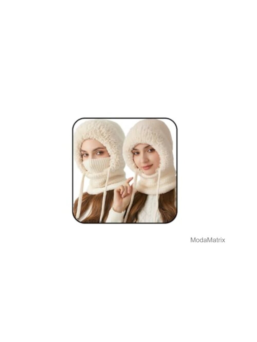 3 in 1 Beanie Hat with Scarf and Mask - Knitted Ski Mask Set for Women